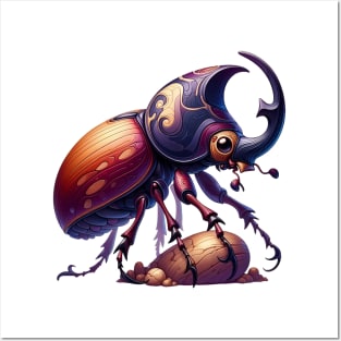 Cute Rhinoceros beetles Posters and Art